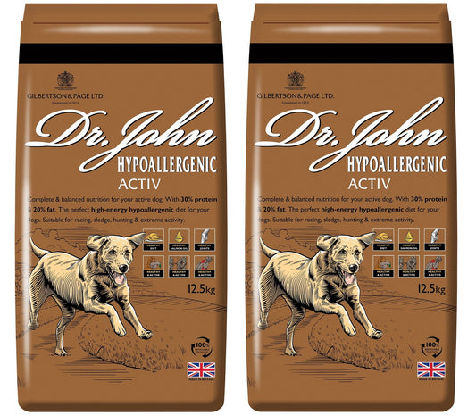 Dr John Hypoallergenic ACTIV 2x12.5kg - Premium Dog Food from Gilbertson & Page Europe - Just $82.90! Shop now at Gilbertson & Page Europe