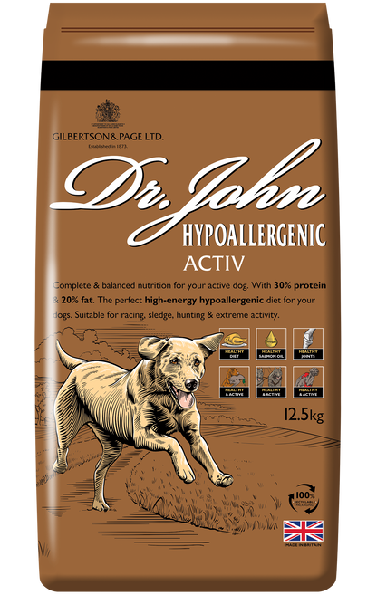 Dr John Hypoallergenic ACTIV 12.5 kg - Premium Dog Food from Gilbertson & Page - Just $44.90! Shop now at Gilbertson & Page Europe